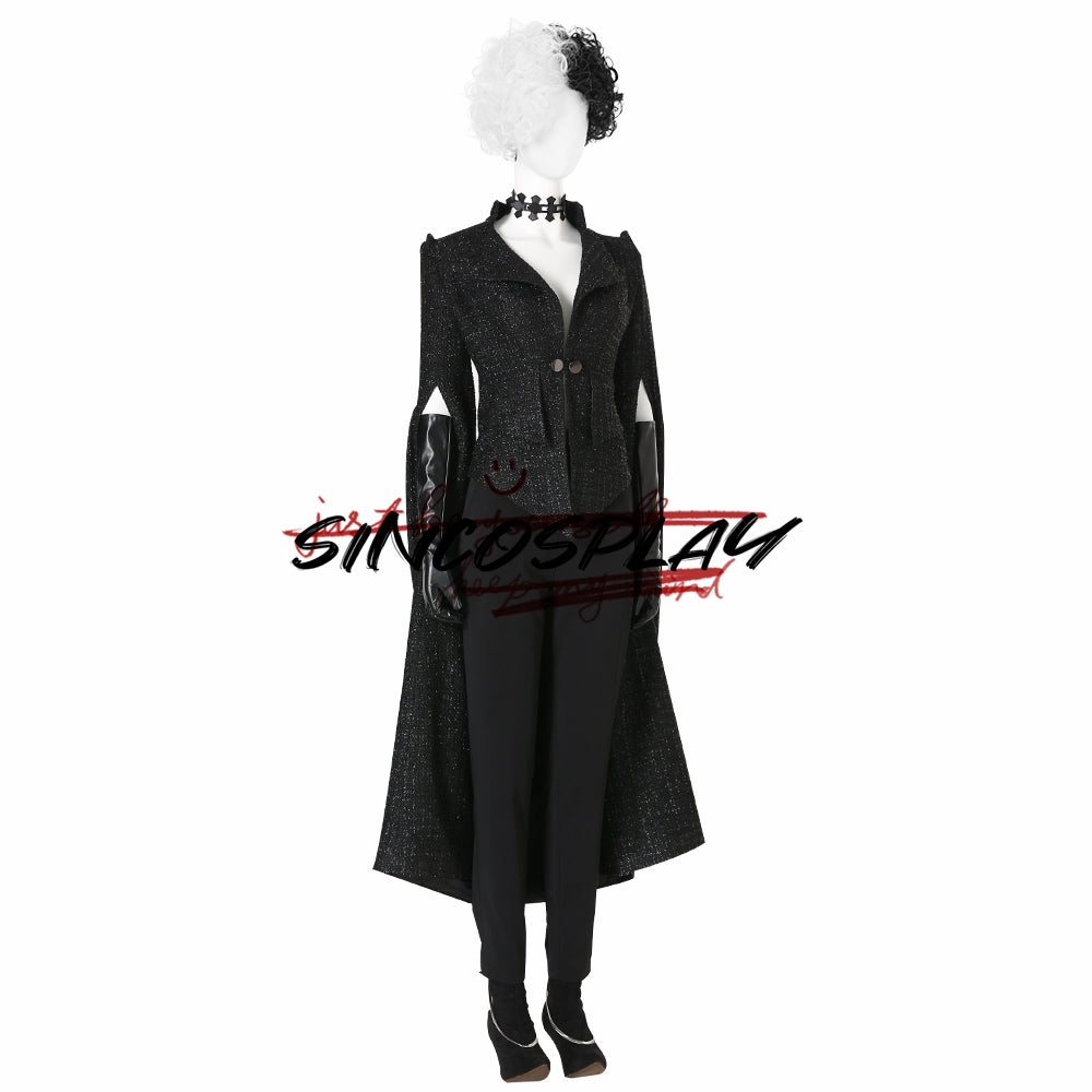 Cruella Cosplay Costume Black Suit