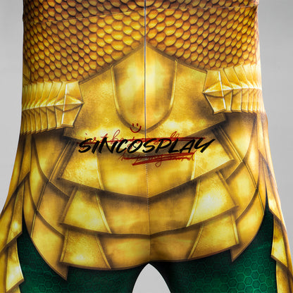 Aquaman and the Lost Kingdom Arthur Curry Cosplay Costume Gold Bodysuit