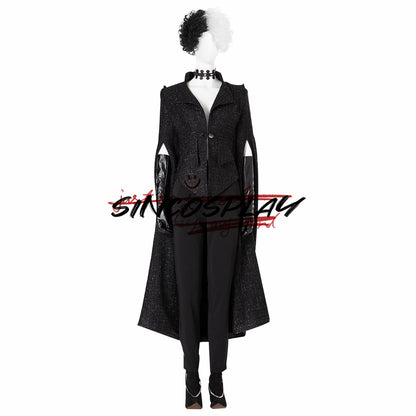 Cruella Cosplay Costume Black Suit