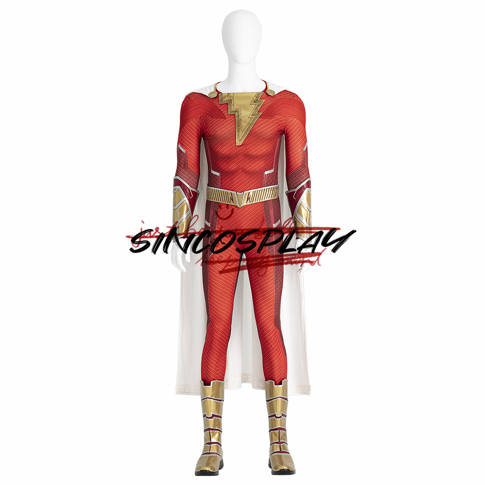 Shazam! Fury of the Gods Cosplay William "Billy" Batson Cosplay Costume Bodysuit