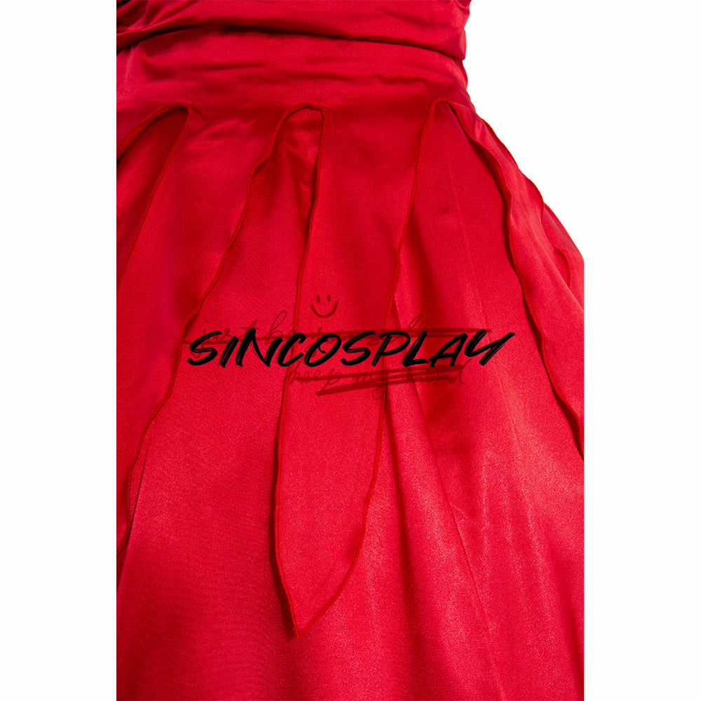 Cruella Cosplay Cruella De Vil Cosplay Costume Red Dress