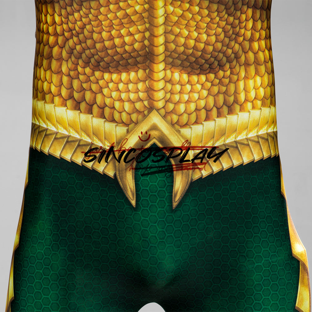 Aquaman and the Lost Kingdom Arthur Curry Cosplay Costume Gold Bodysuit