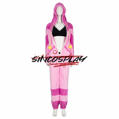 Street Fighter 6 Juri Cosplay Costume Pink Pajama Set