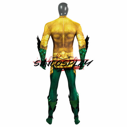 Aquaman and the Lost Kingdom Arthur Curry Cosplay Costume Gold Bodysuit