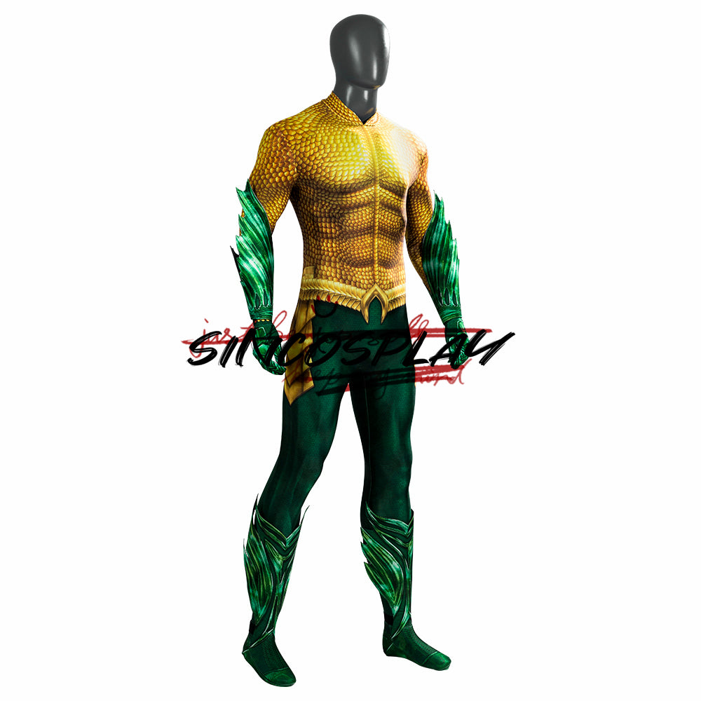 Aquaman and the Lost Kingdom Arthur Curry Cosplay Costume Gold Bodysuit