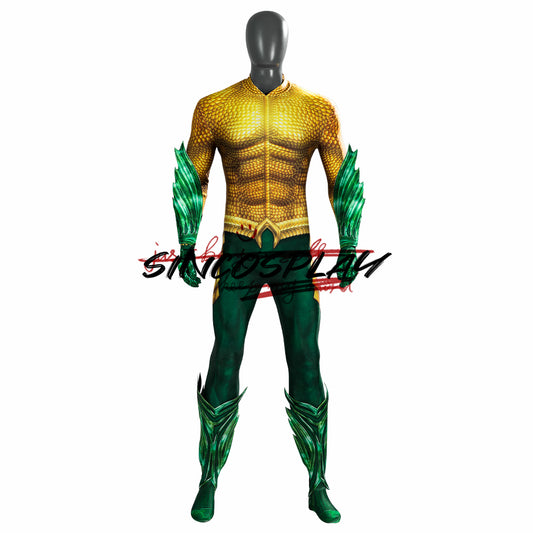 Aquaman and the Lost Kingdom Arthur Curry Cosplay Costume Gold Bodysuit