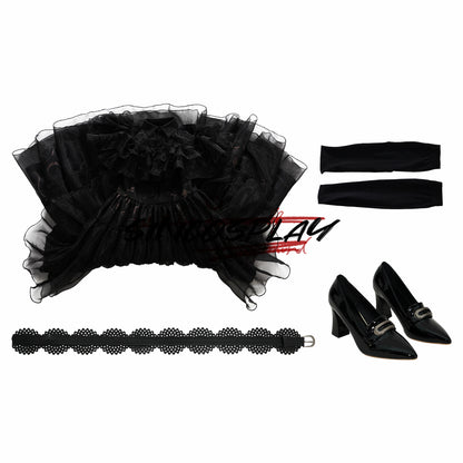 Wednesday Addams Cosplay Costume Black Dress