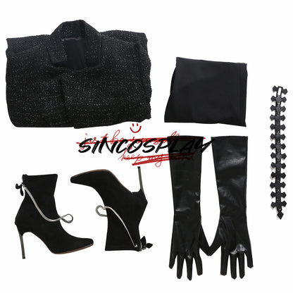 Cruella Cosplay Costume Black Suit