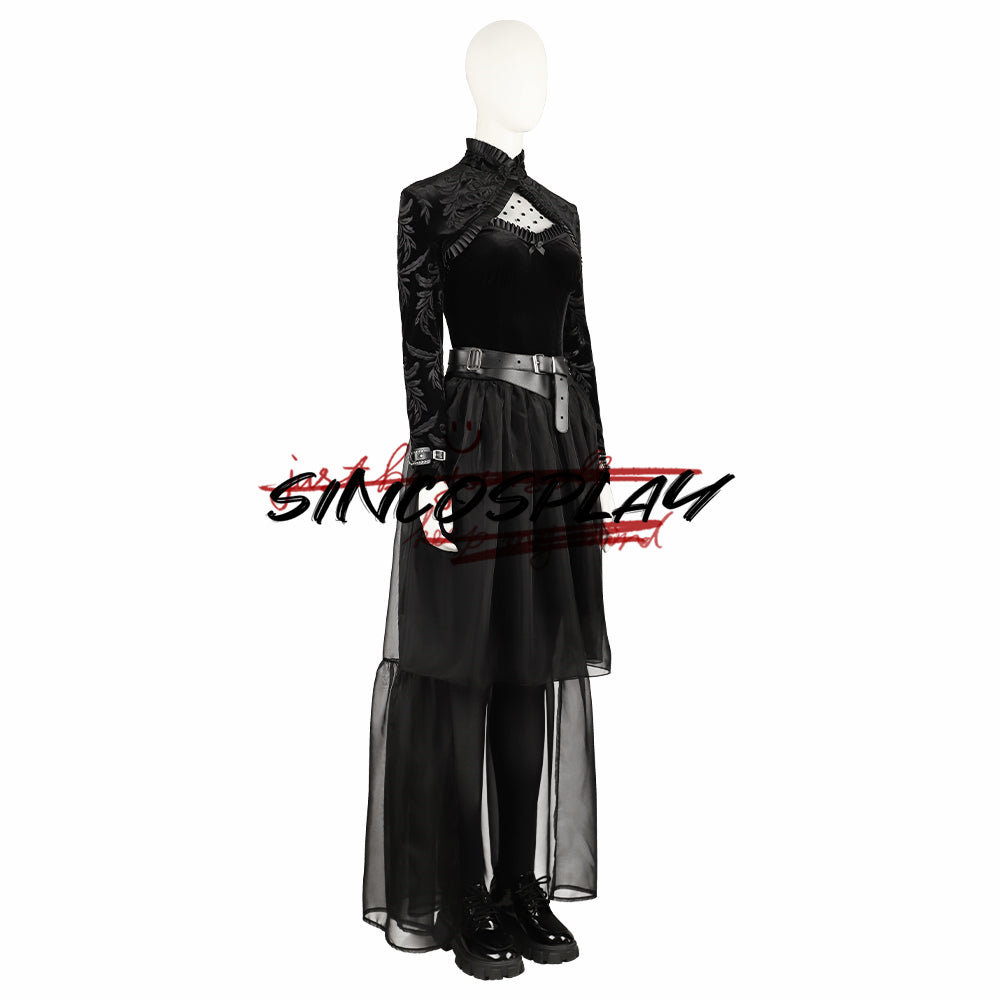 Lisa Frankenstein Cosplay Costume Black Dress