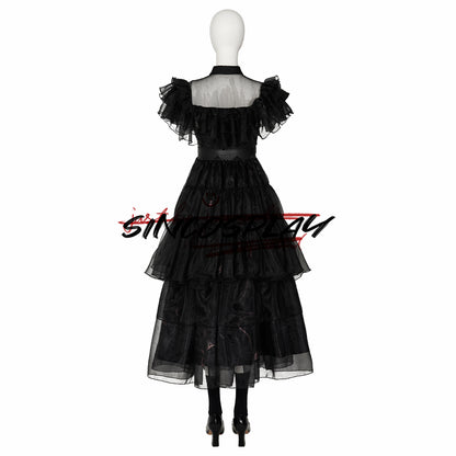 Wednesday Addams Cosplay Costume Black Dress