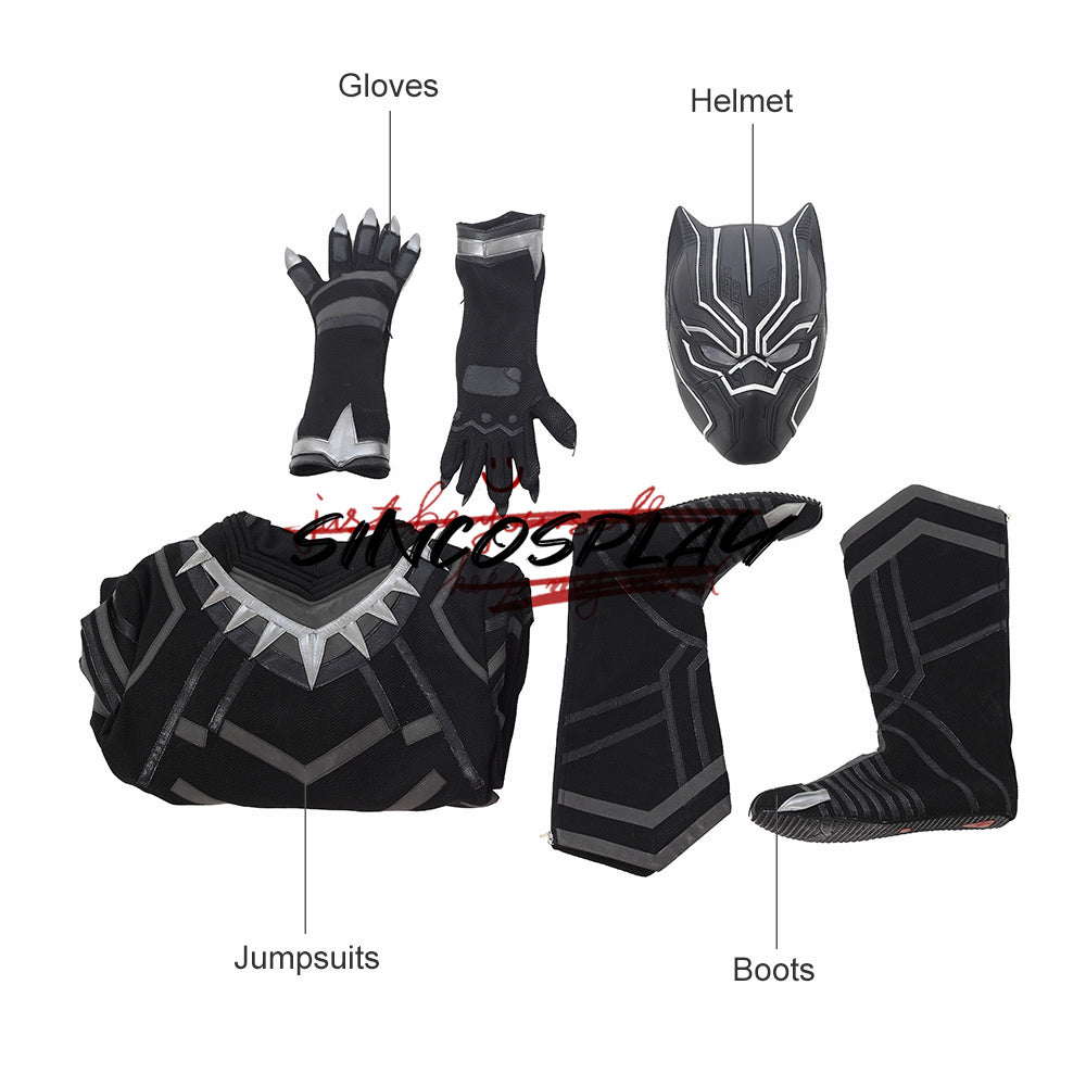 Black Panther Cosplay T'Challa Cosplay Costume Jumpsuit