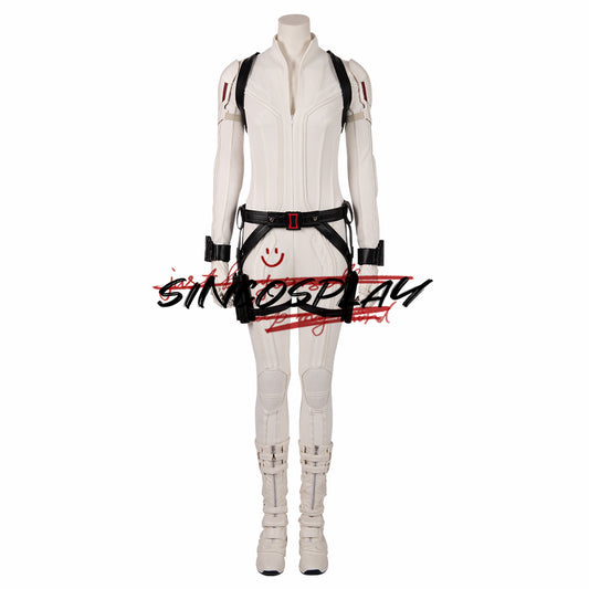 Black Widow Cosplay Costume White Combat Uniform