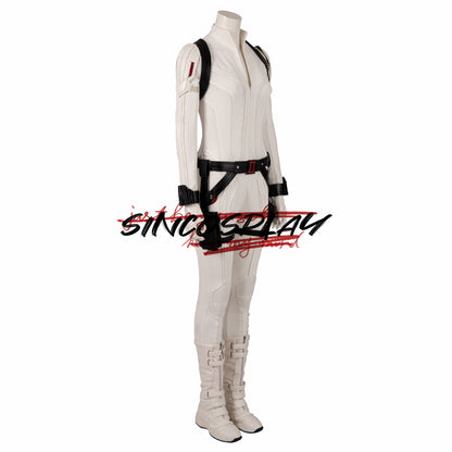 Black Widow Cosplay Costume White Combat Uniform